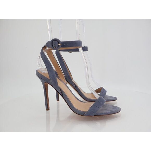 Veronica Beard Darcelle Sandals Stiletto Heel Ankle Strap Blue Croc Size 6M - Picture 2 of 12